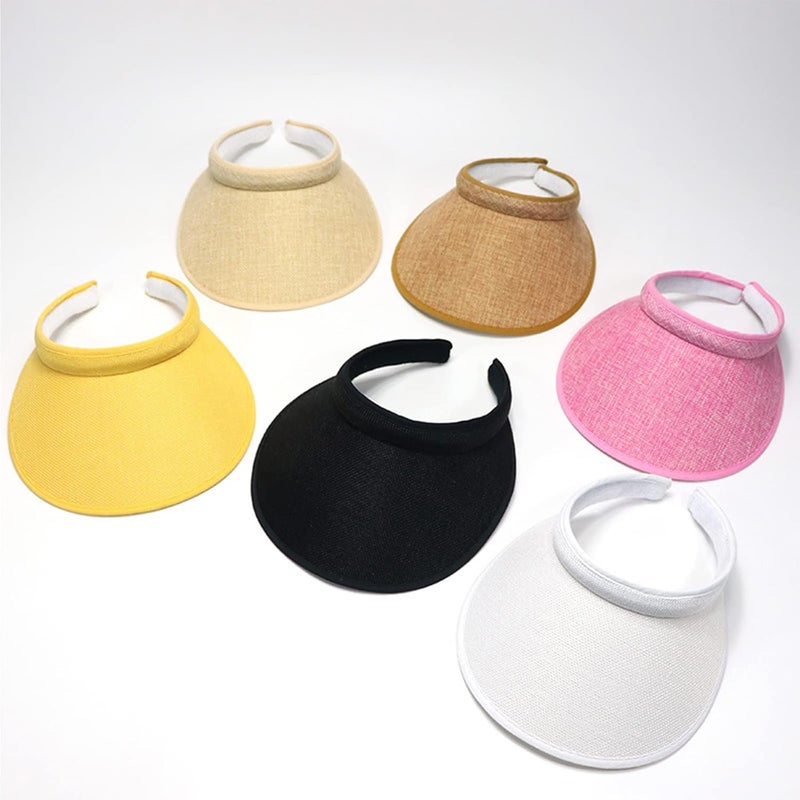 jecvxor Cloth Covered Slip-On Visor for Women, Adjustable Cap Sports Sun Visors for Men - Image 4